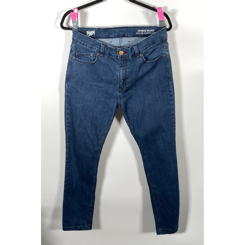Mugsy Studio Blues Mens Slim Fit Dark Wash Jeans 33x32 FLX3NSB